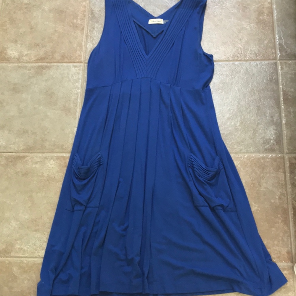 Calvin Klein pretty blue dress with pockets